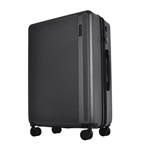 GinzaTravel Lightweight Suitcase ABS Hard Shell Case Suitcases with TSA Lock 4 Wheels Carry-on Hand Luggage for Travel Medium(68cm 65L) Grey