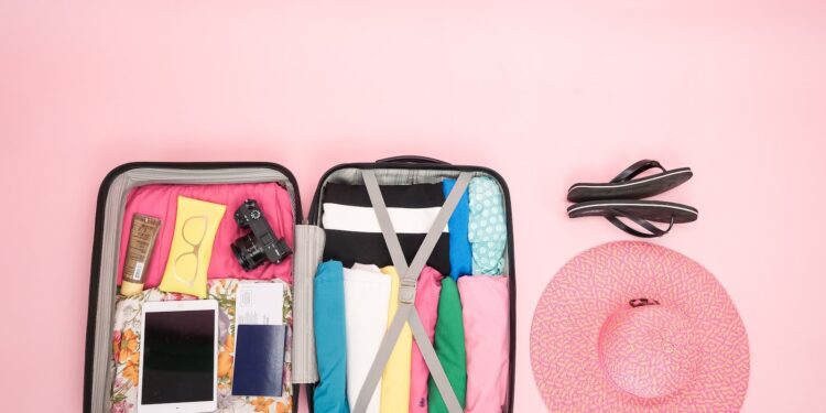 Neatly Packed Open Suitcase Photo