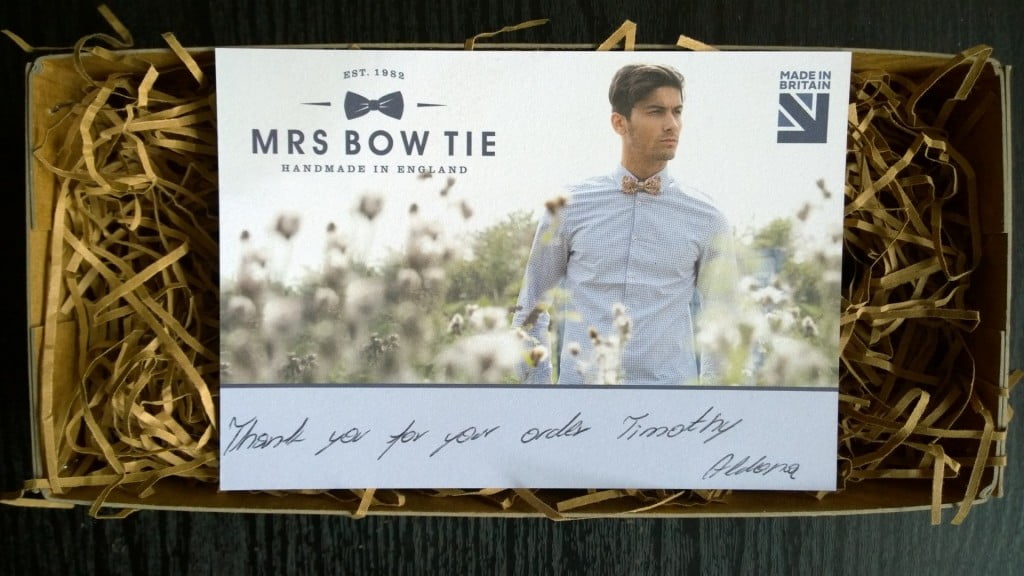 Mrs Bow Tie – thank you note