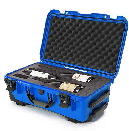 Nanuk 935 Protective Travel Case for 3 Bottles of Wine w/Wheels and Extendable Handle, TSA Approved - Blue (935-3BTLS8)