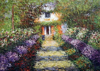 Painting of his house in Giverny