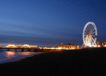 Walking Brighton Beach & Pier At Night (Photos)