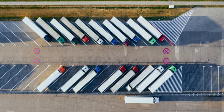 parked trucks