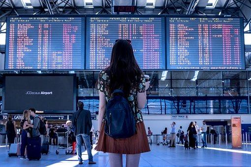 Airport, Transport, Woman, Girl, Tourist