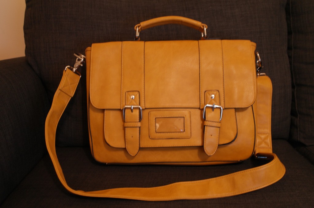 Men's Yellow Leather Satchel